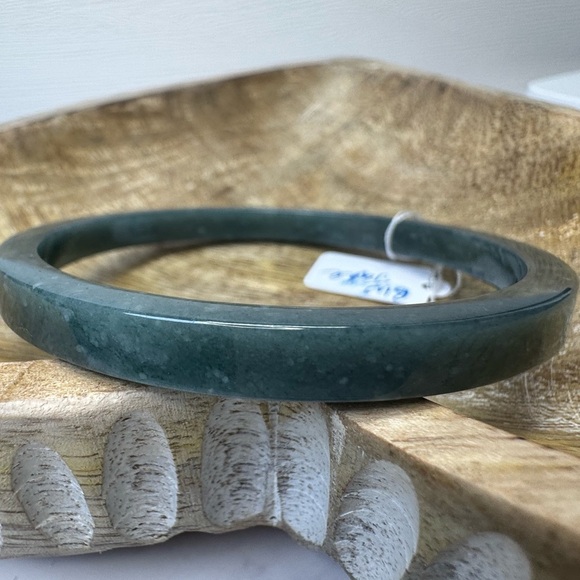 Blue Water Jade Hard Bangle - 59mm - Picture 4 of 8